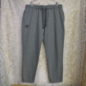 Under Armour Mens Sz XXL Gray Sweatpants Loose Fit 80% Cotton Athleisure Comfort